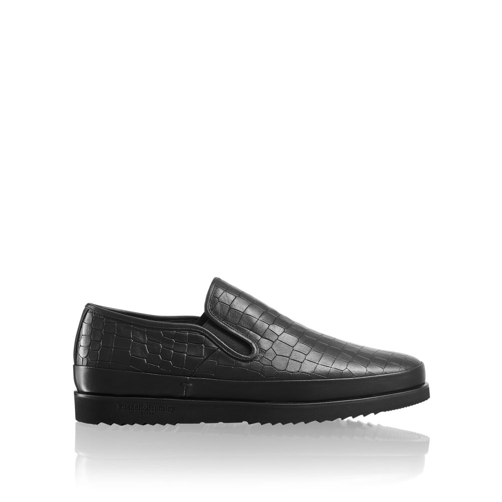 Pánské Tenisky Russell & Bromley Sanmarino Slip-on Černé | CZ-03628O