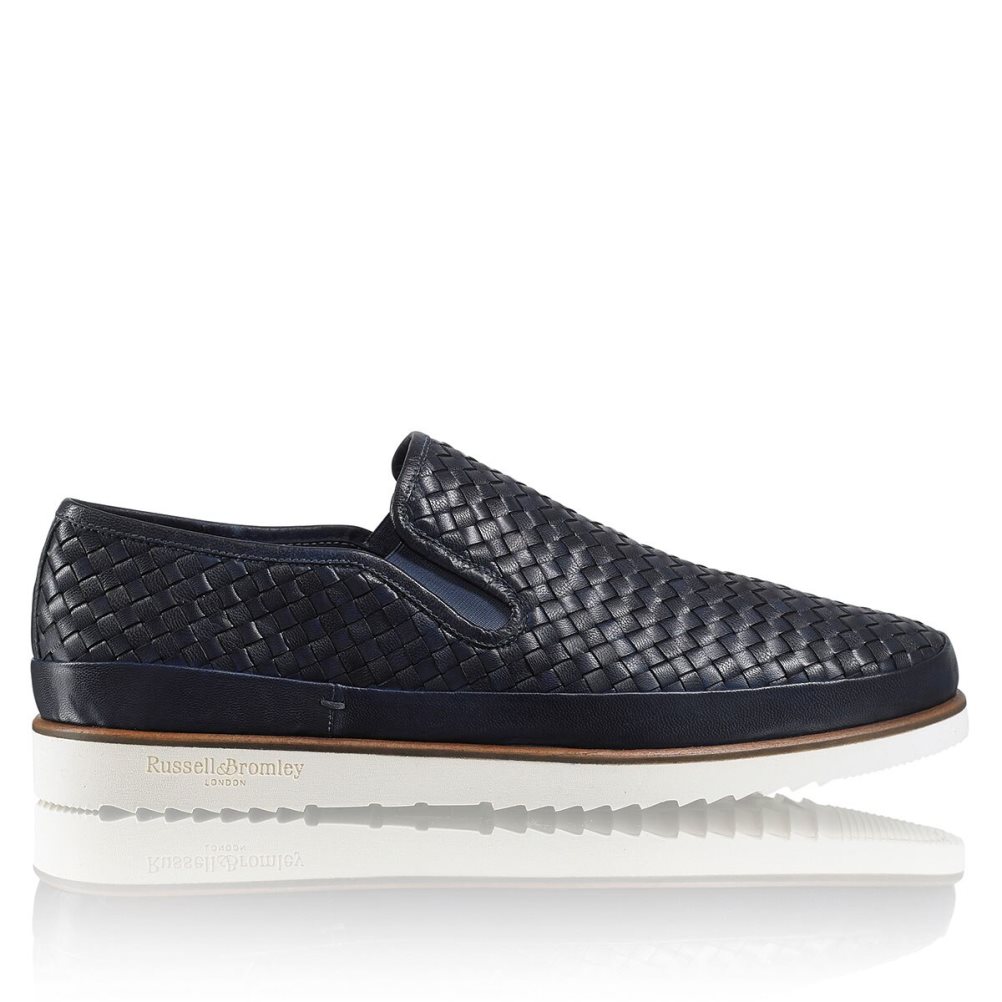 Pánské Tenisky Russell & Bromley Sanmarino Slip-on Tmavě Blankyt | CZ-80953H