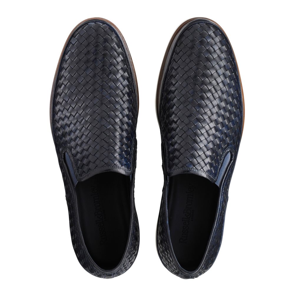 Pánské Tenisky Russell & Bromley Sanmarino Slip-on Tmavě Blankyt | CZ-80953H