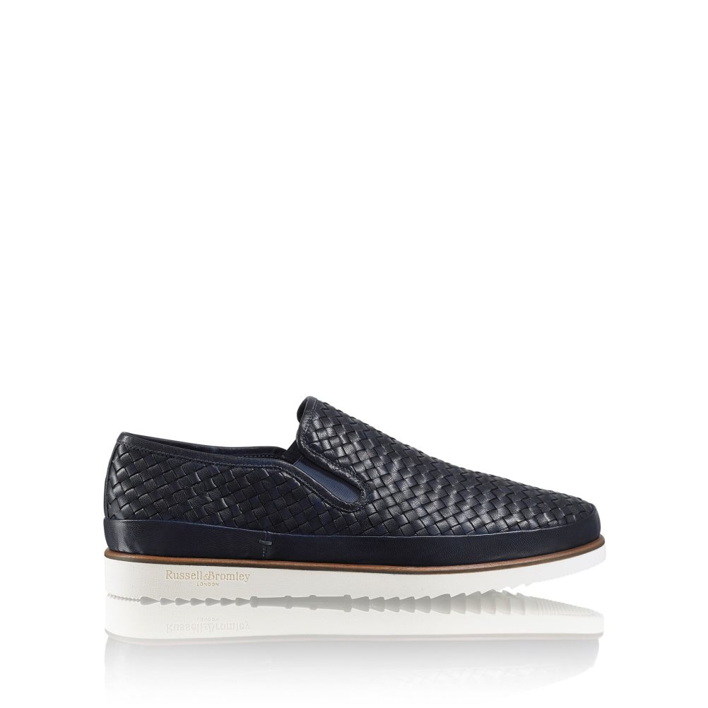 Pánské Tenisky Russell & Bromley Sanmarino Slip-on Tmavě Blankyt | CZ-80953H