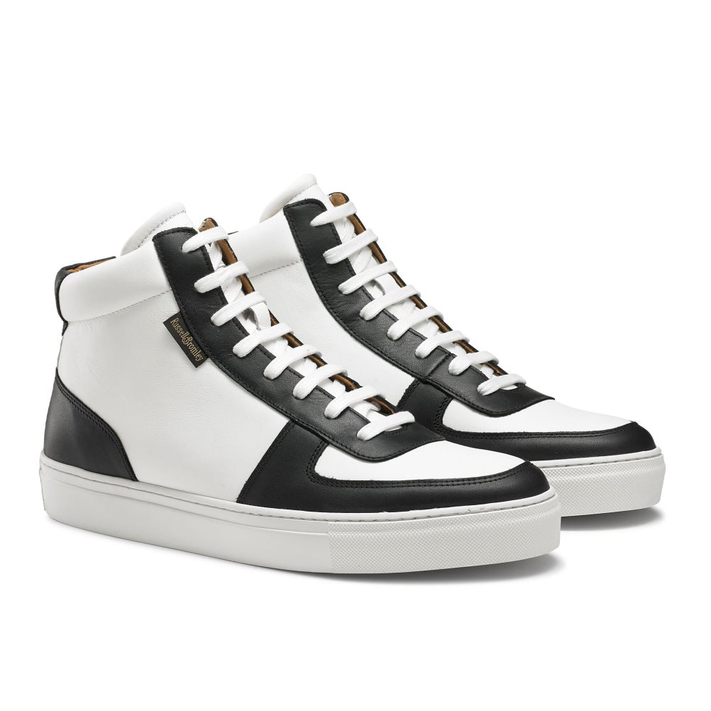 Pánské Tenisky Russell & Bromley Upfield High Top Bílé Černé | CZ-15098M