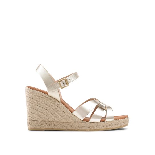 Dámské Boty Na Klínku Russell & Bromley Headspin Woven Espadrilky Zlaté | CZ-29763M