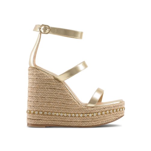 Dámské Boty Na Klínku Russell & Bromley Ibiza Espadrilky Zlaté | CZ-89657S