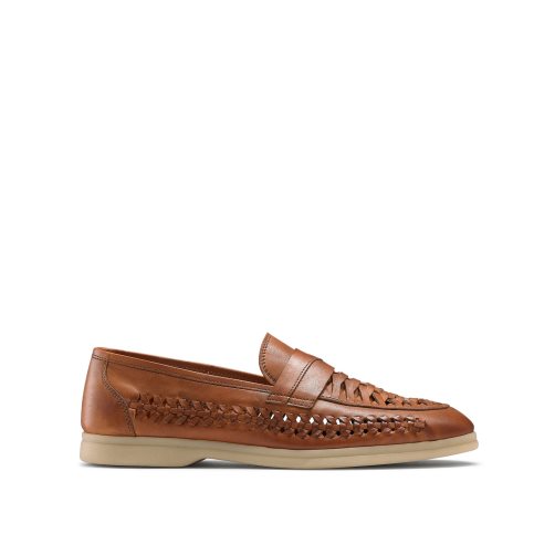 Pánské Loafers Russell & Bromley Uppermost Weave Detail Hnědé | CZ-45269X